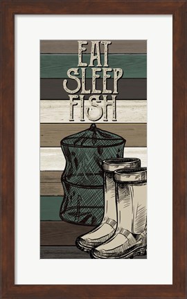 Framed Fishing Panel 3 Print