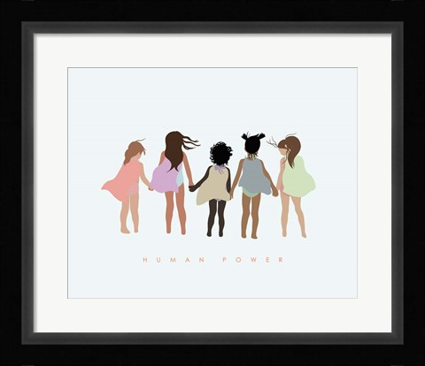 Framed Human Power with Capes Print