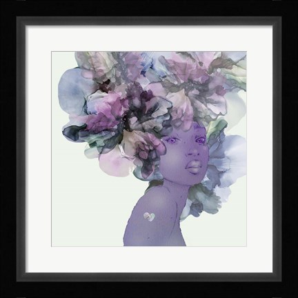 Framed Flower Girl With Heart 1 V3 Print