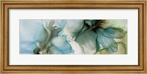 Framed Sage And Teal Florals 1 Print