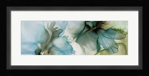 Framed Sage And Teal Florals 1 Print