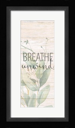 Framed Breathe Unwind Panel Print
