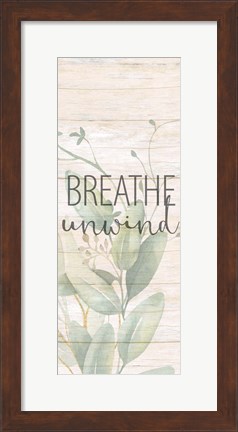 Framed Breathe Unwind Panel Print