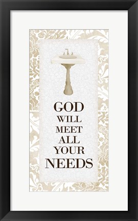 Framed God Will Meet All 1 v2 Print