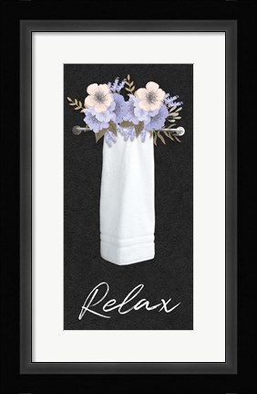 Framed Relax Floral Towel Print