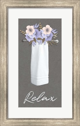 Framed Relax Floral Towel 2 Print