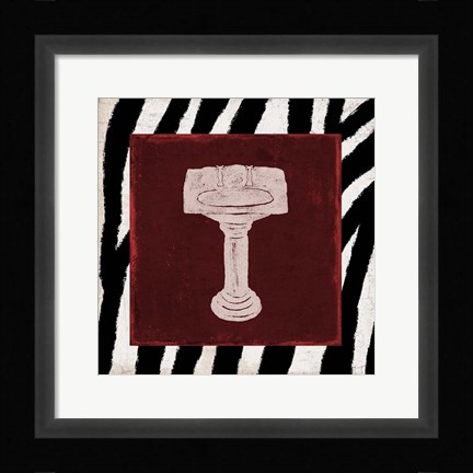 Framed Crimson Safari Bath 1 Print