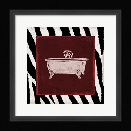 Framed Crimson Safari Bath 3 Print