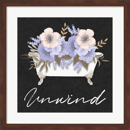Framed Unwind Floral Bath Print