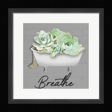 Framed Breathe Succulent Print