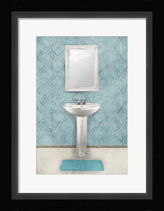 Framed Vintage Teal Sink Print