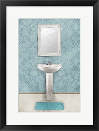 Framed Vintage Teal Sink Print