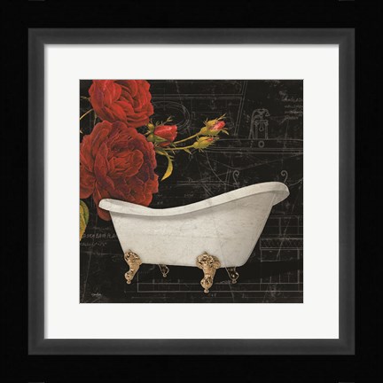 Framed Rose Bath 1 Print