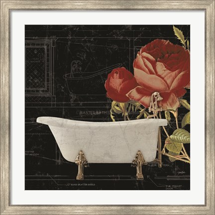 Framed Rose Bath 2 Print