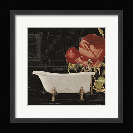 Framed Rose Bath 2 Print