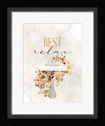 Framed Rest Relax Sink Print
