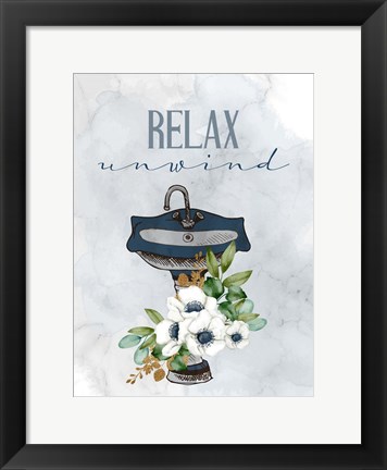 Framed Relax Unwind Sink Print
