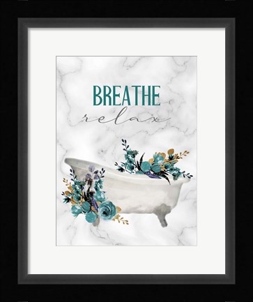 Framed Breathe Relax Tub Print