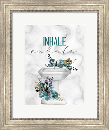 Framed Inhale Exhale Sink Print