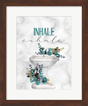 Framed Inhale Exhale Sink Print