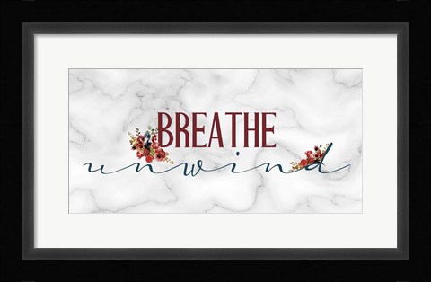 Framed Breathe Unwind Panel Print