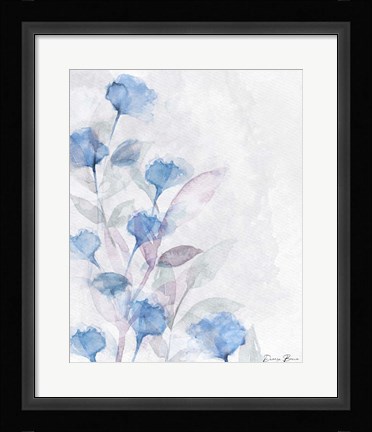 Framed Modern Poppies 1 Blue Print