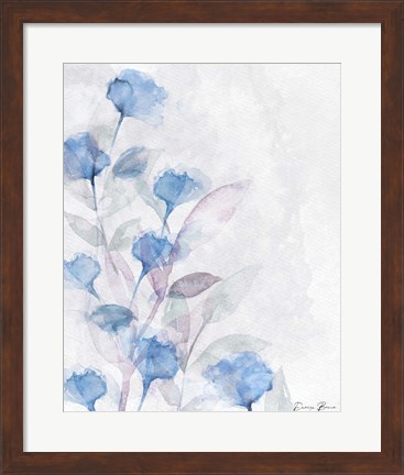 Framed Modern Poppies 1 Blue Print