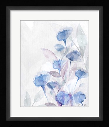 Framed Modern Poppies 2 Blue Print