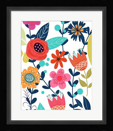 Framed Colorful Floral 1 Print