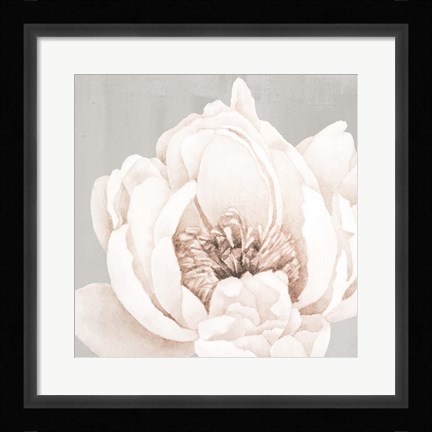 Framed Neutral Peony 1 Print