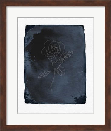 Framed Blue Floral 4 Print