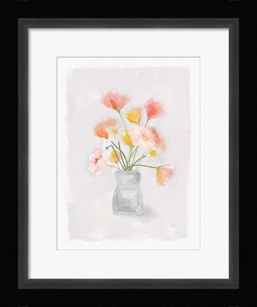 Framed Florals In Vase Print