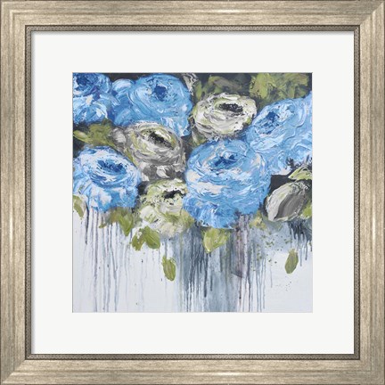 Framed Blue Cascading Delight 2 Print