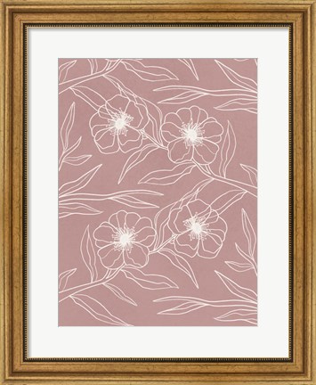 Framed Floral Wallpaper Print