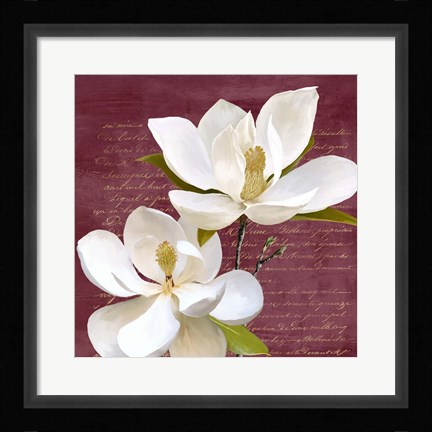 Framed Burgundy Magnolia II Print