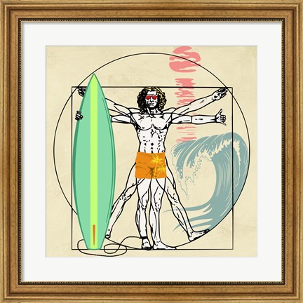 Framed Cogito Ergo Surf (detail) Print