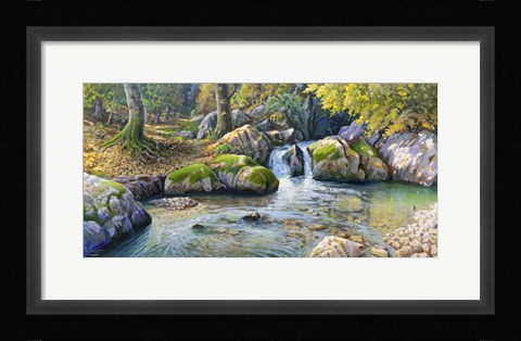 Framed Cascatella nel Bosco Print