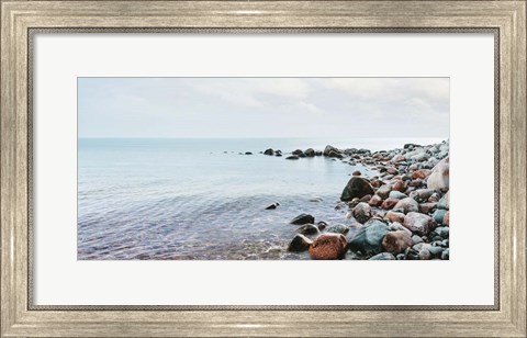 Framed Pebbles on the Beach Print