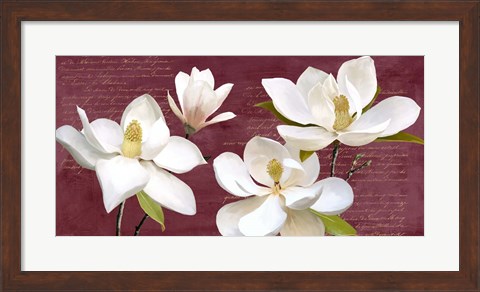 Framed Burgundy Magnolia Print