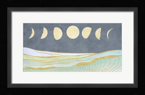 Framed Moon and Tidal Waves Print