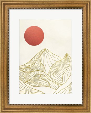 Framed Sunset on the Mountains I Print