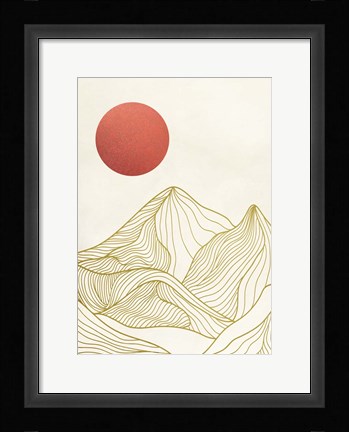 Framed Sunset on the Mountains I Print