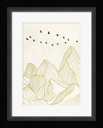 Framed Sunset on the Mountains II Print