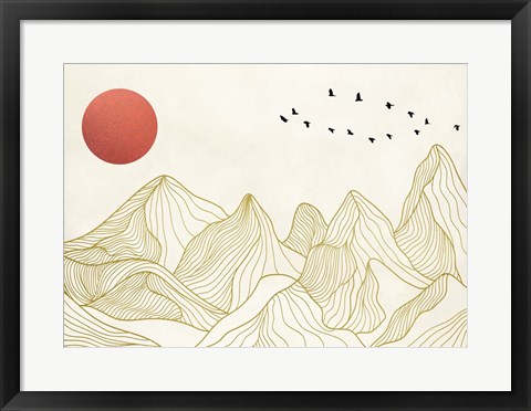 Framed Sunset on the Mountains Print