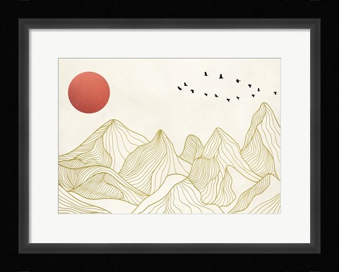 Framed Sunset on the Mountains Print