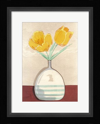 Framed Vase with Tulips I Print