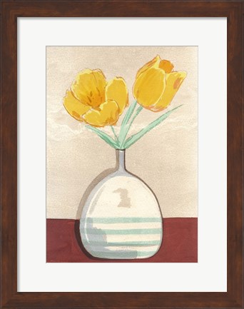 Framed Vase with Tulips I Print