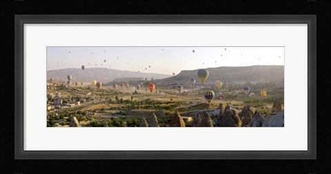 Framed Air Balloons in Goreme, Cappadocia, Turkey Print
