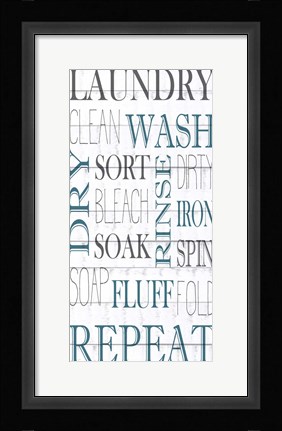 Framed Laundry Clean Wash Print