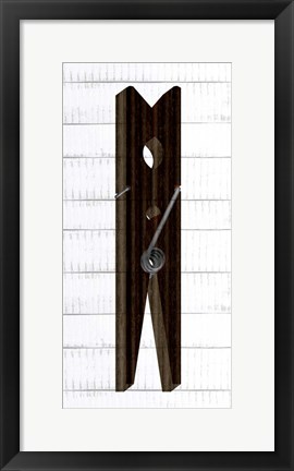 Framed Clothespin 2 Print